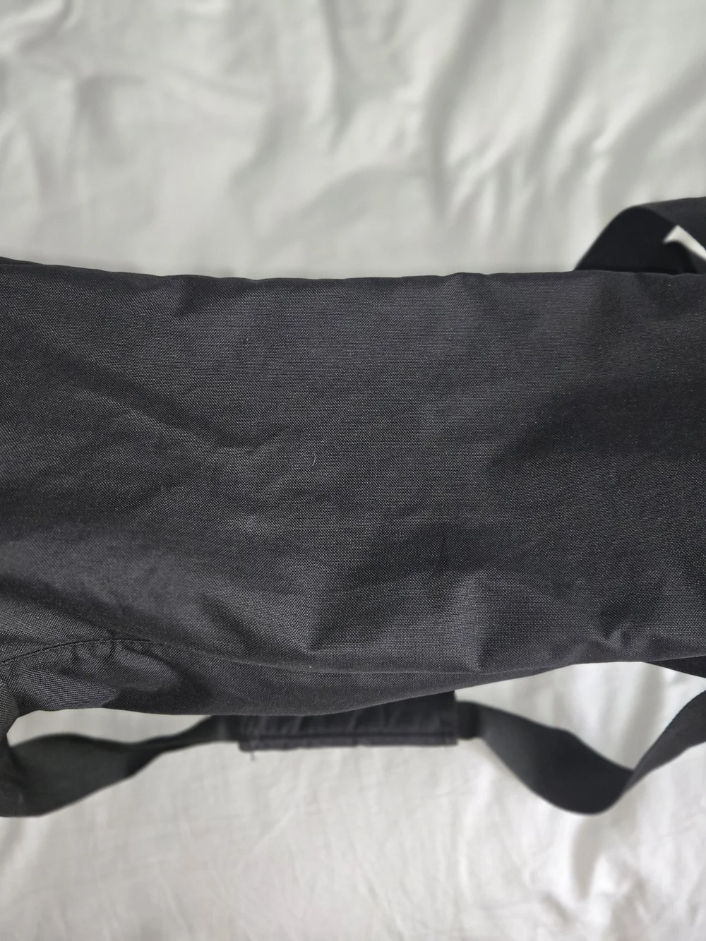 Nike Black Duffel with White Swoosh Logo